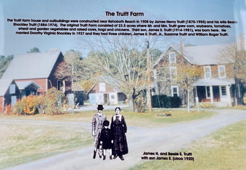 A family photo collage shows how the Truitt Homestead looked in the 1920s. The farm, located off what is now Shuttle Road in Rehoboth Beach, was founded by James Henry and Bessie S. Truitt in 1908. SUBMITTED PHOTO